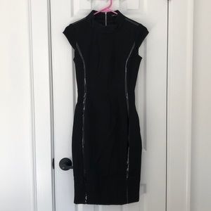 Karen Millen Dress - BLACK Patent Leather Stripes